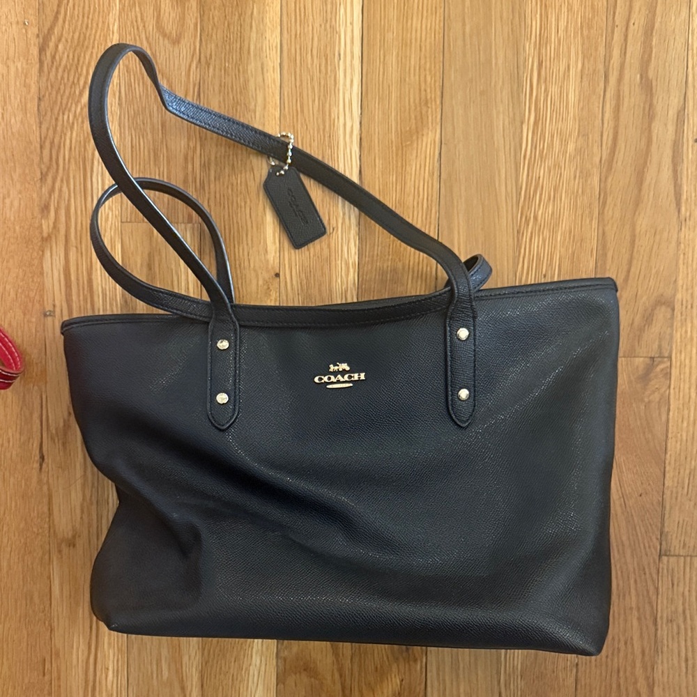 Coach Black Pebbled Leather Tote